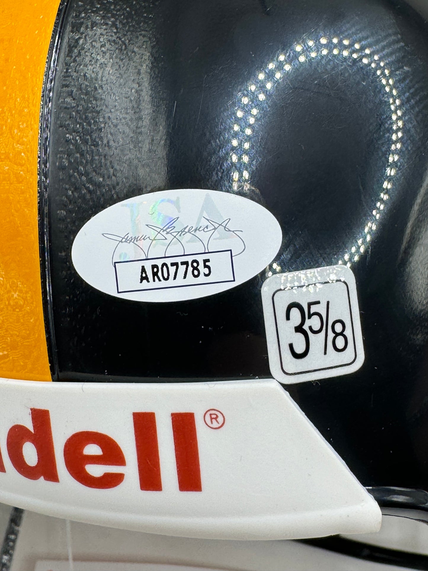 JACK HAM PITTSBURGH STEELERS SIGNED MINI HELMET w/HOF88 JSA