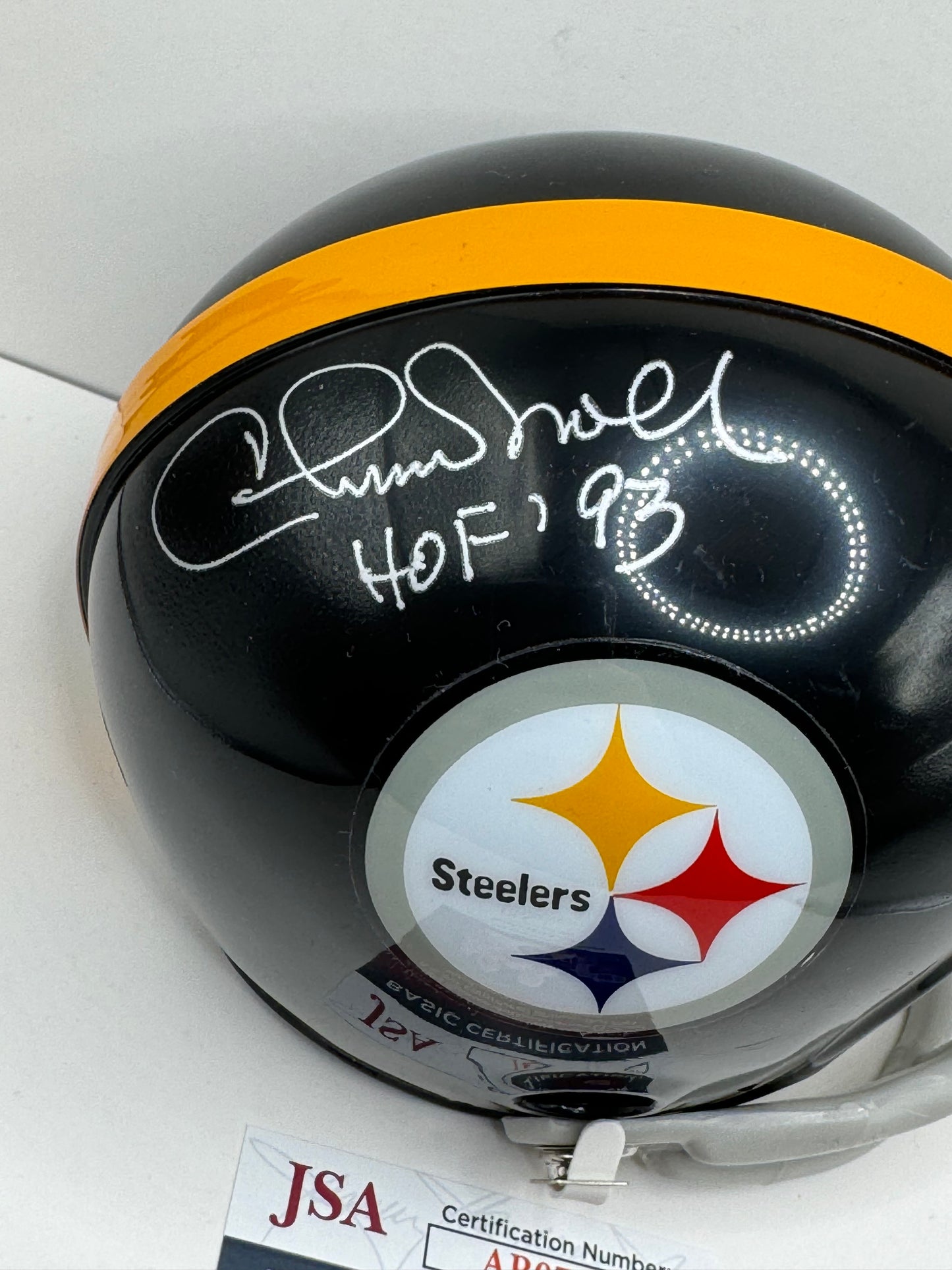 CHUCK NOLL PITTSBURGH STEELERS SIGNED Mini Helmet w/HOF 93 JSA