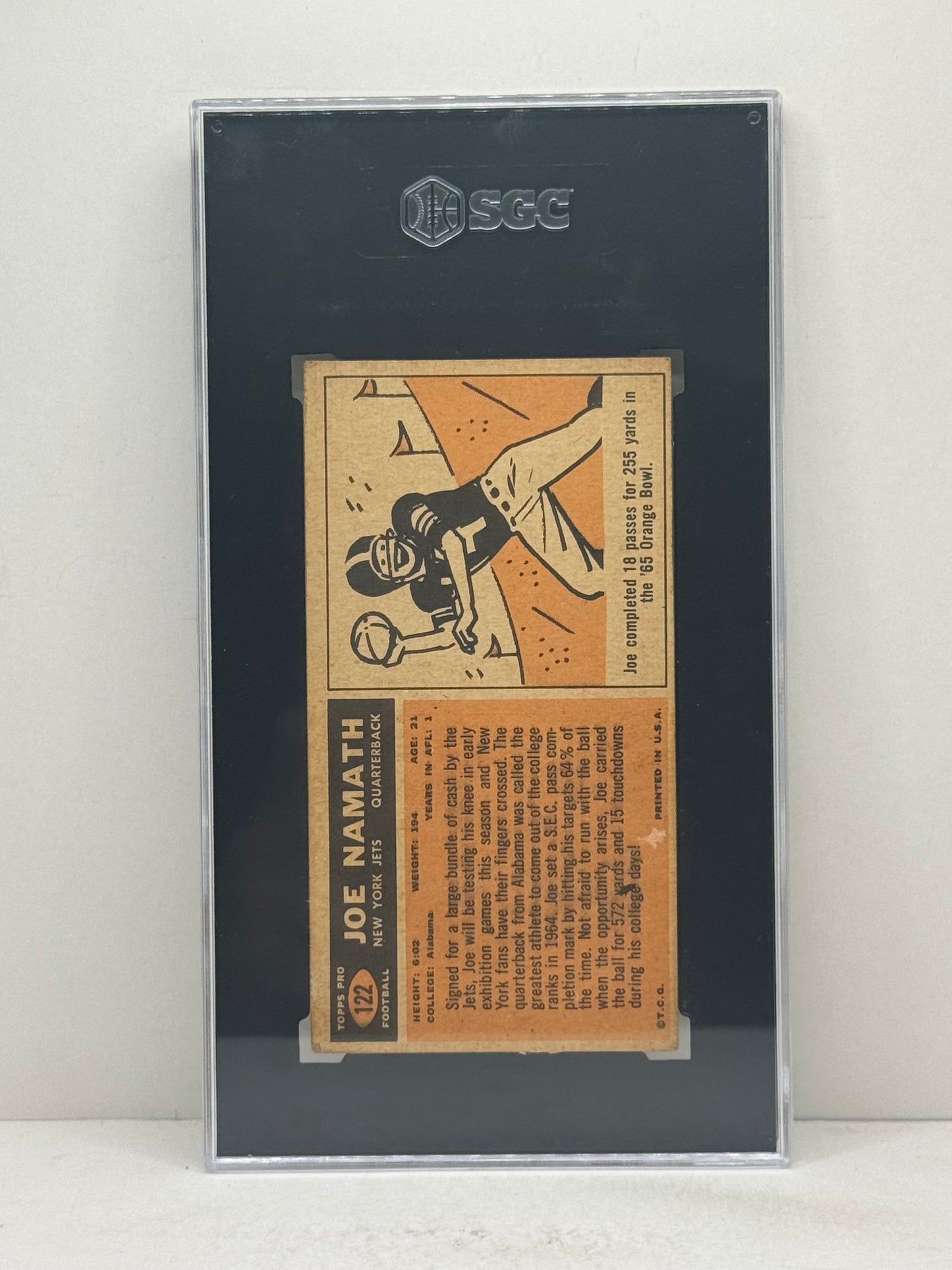 1965 Topps #122 Joe Namath Rookie RC SGC 2