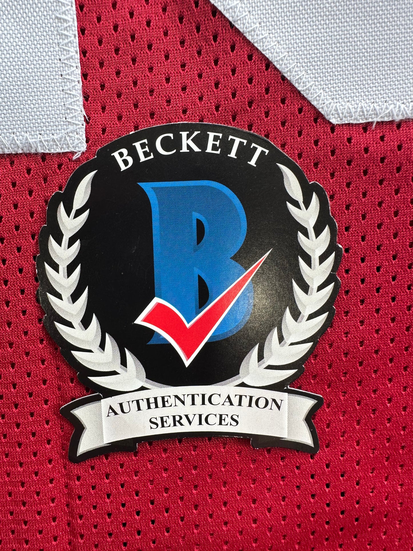 ADRIAN PETERSON SIGNED RED FOOTBALL JERSEY Oklahoma Sooners BAS COA