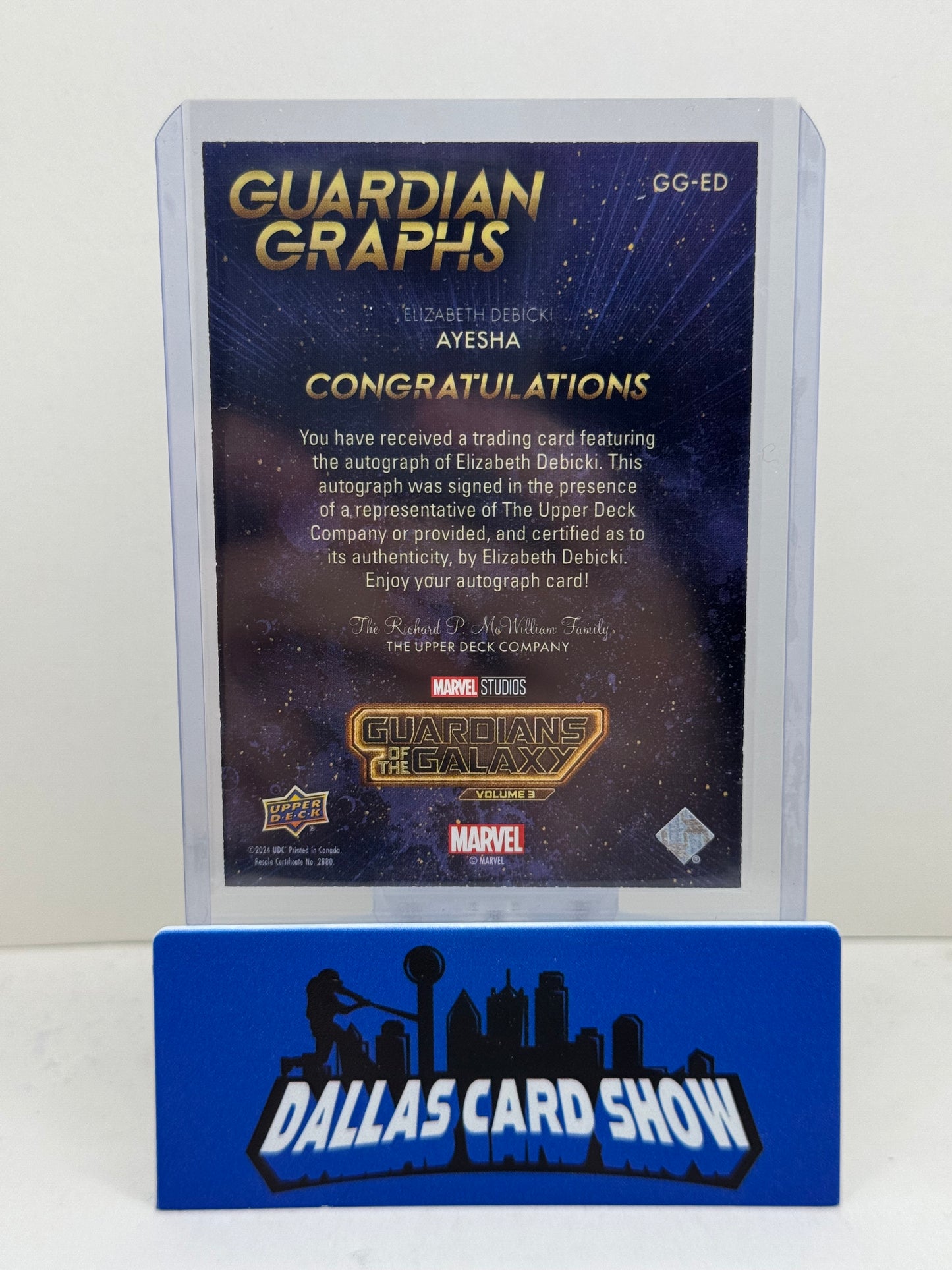 2024 Upper Deck Guardians of the Galazy Vol. 3 Guardian Graphs Elizabeth Debicki Auto