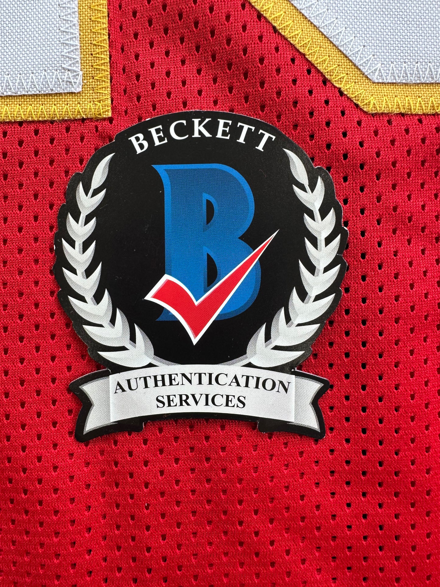 PAT PATRICK MAHOMES SR SIGNED JERSEY KC CHIEFS w/ Who'sYourDaddy BAS