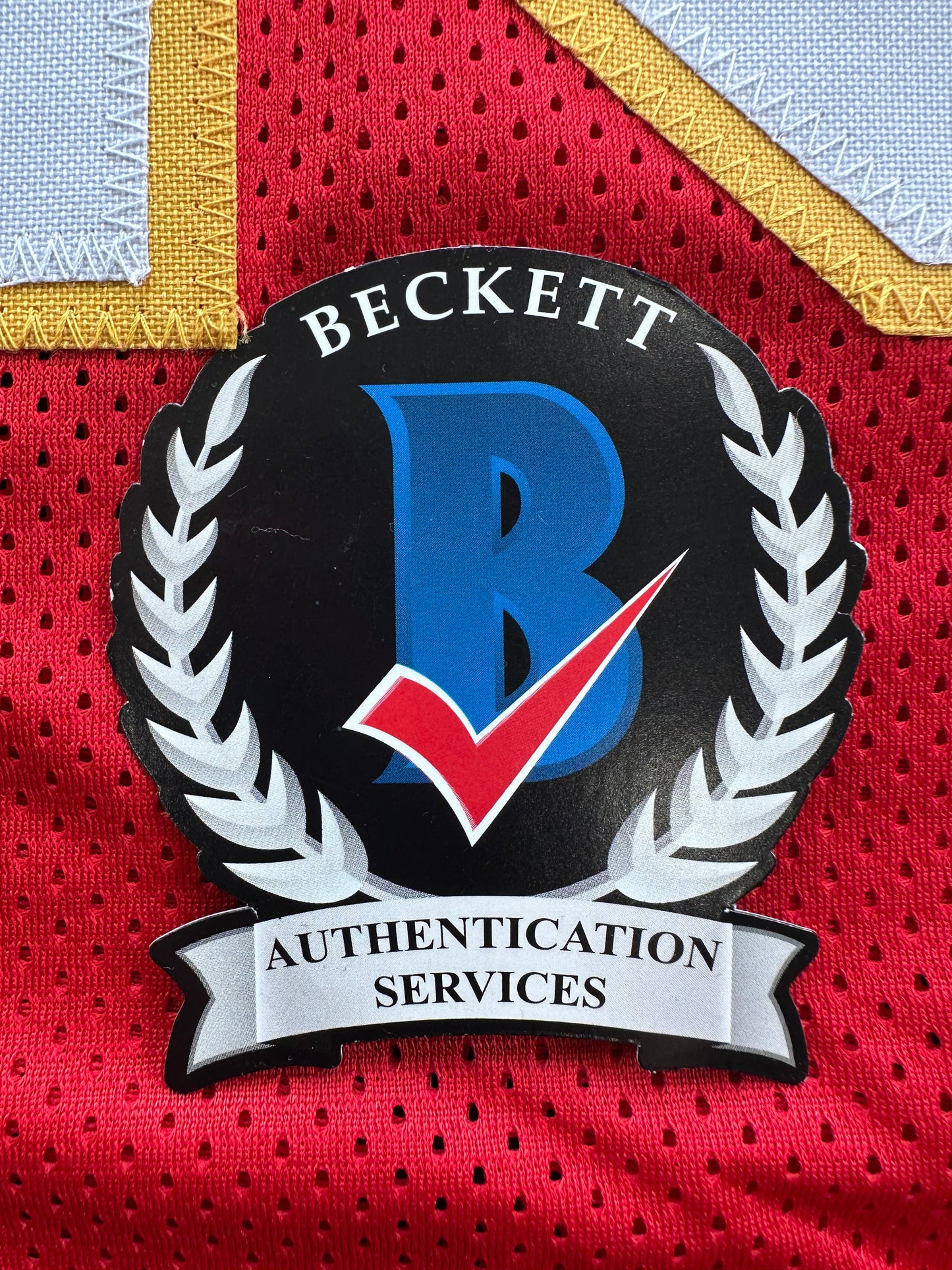 PAT PATRICK MAHOMES SR SIGNED JERSEY KC CHIEFS w/ Who'sYourDaddy BAS