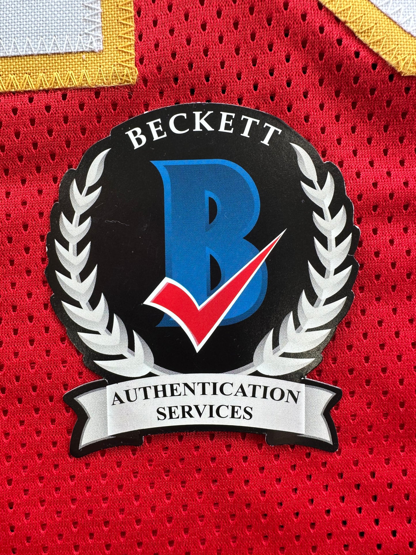 PAT PATRICK MAHOMES SR SIGNED JERSEY KC CHIEFS w/ Who'sYourDaddy BAS