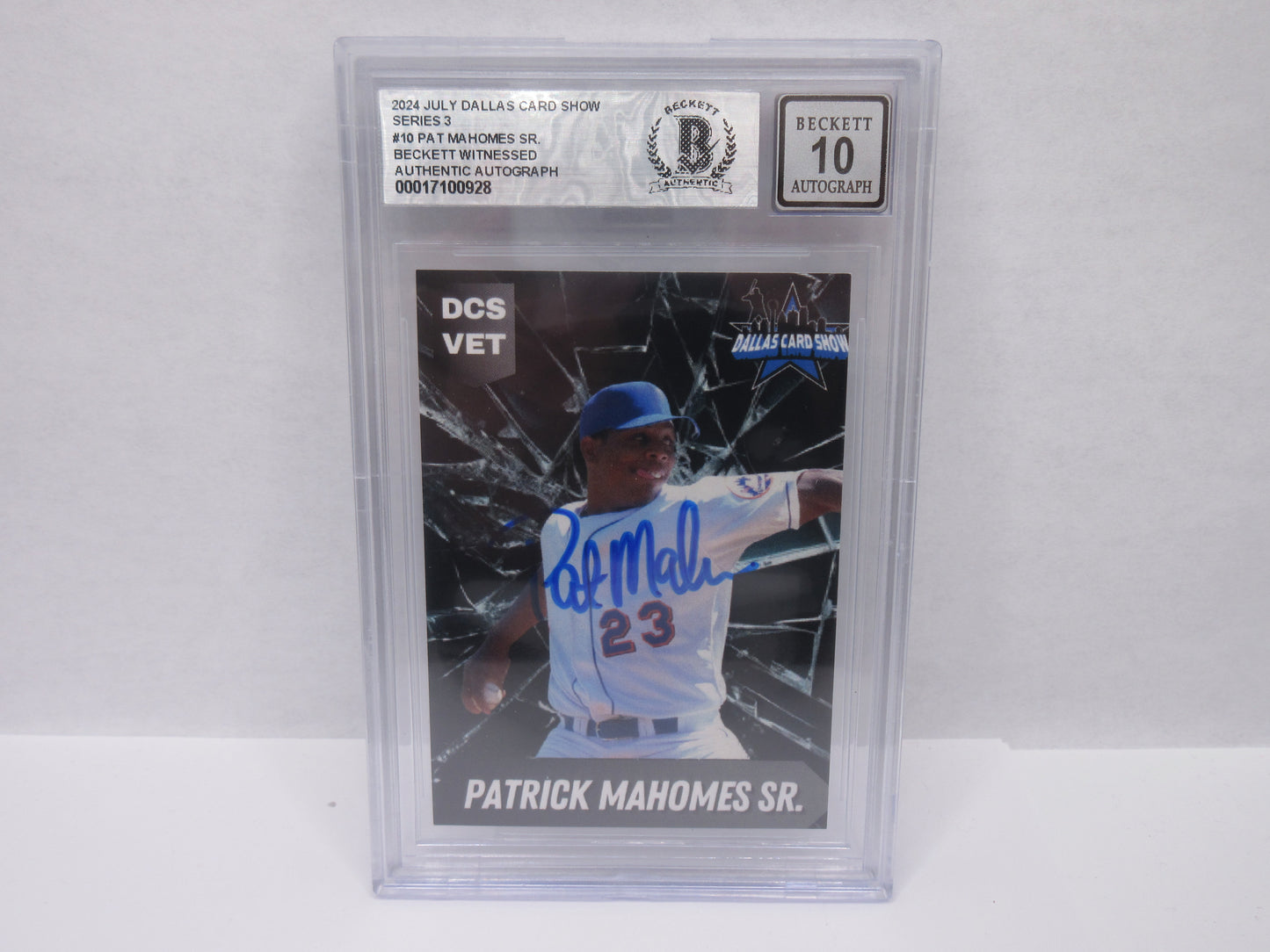 PAT MAHOMES SR SIGNED 2024 DCS Series 3 BGS BAS SLAB w/Who's Your Daddy AUTO 10
