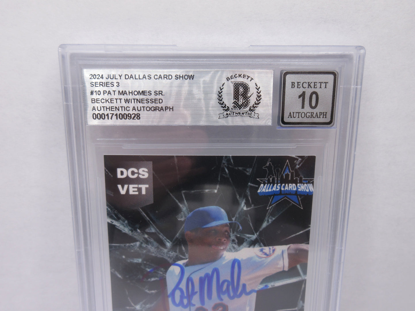 PAT MAHOMES SR SIGNED 2024 DCS Series 3 BGS BAS SLAB w/Who's Your Daddy AUTO 10