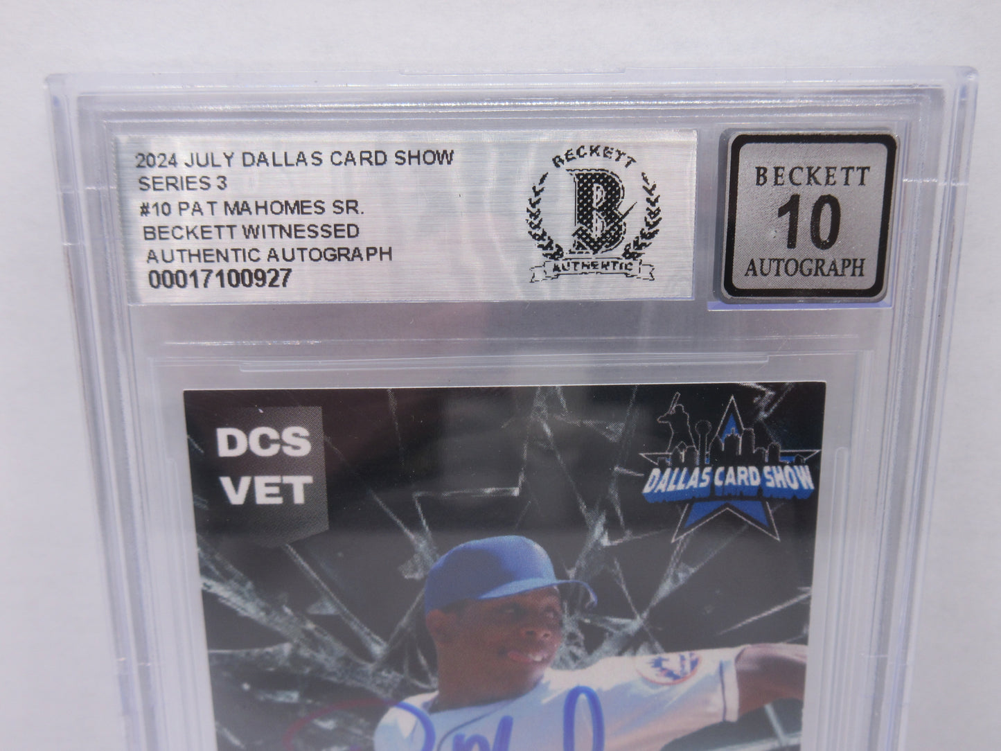 PAT MAHOMES SR SIGNED 2024 DCS Series 3 BGS BAS SLAB w/Who's Your Daddy AUTO 10