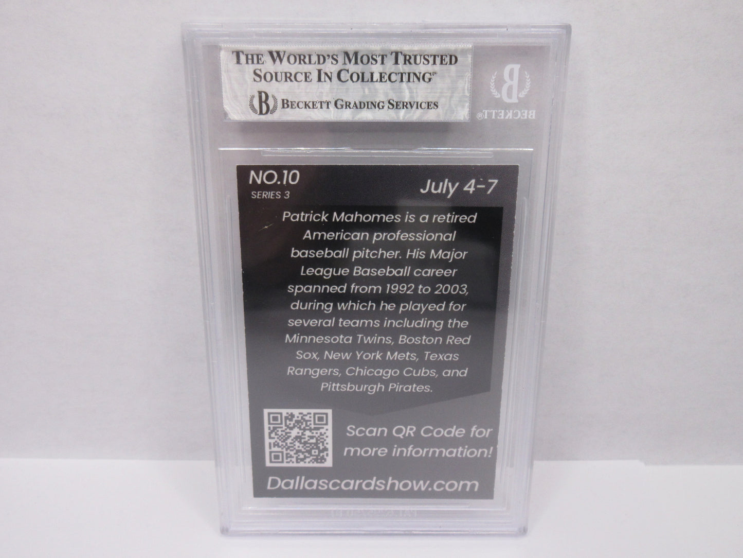 PAT MAHOMES SR SIGNED 2024 DCS Series 3 BGS BAS SLAB w/Who's Your Daddy AUTO 10