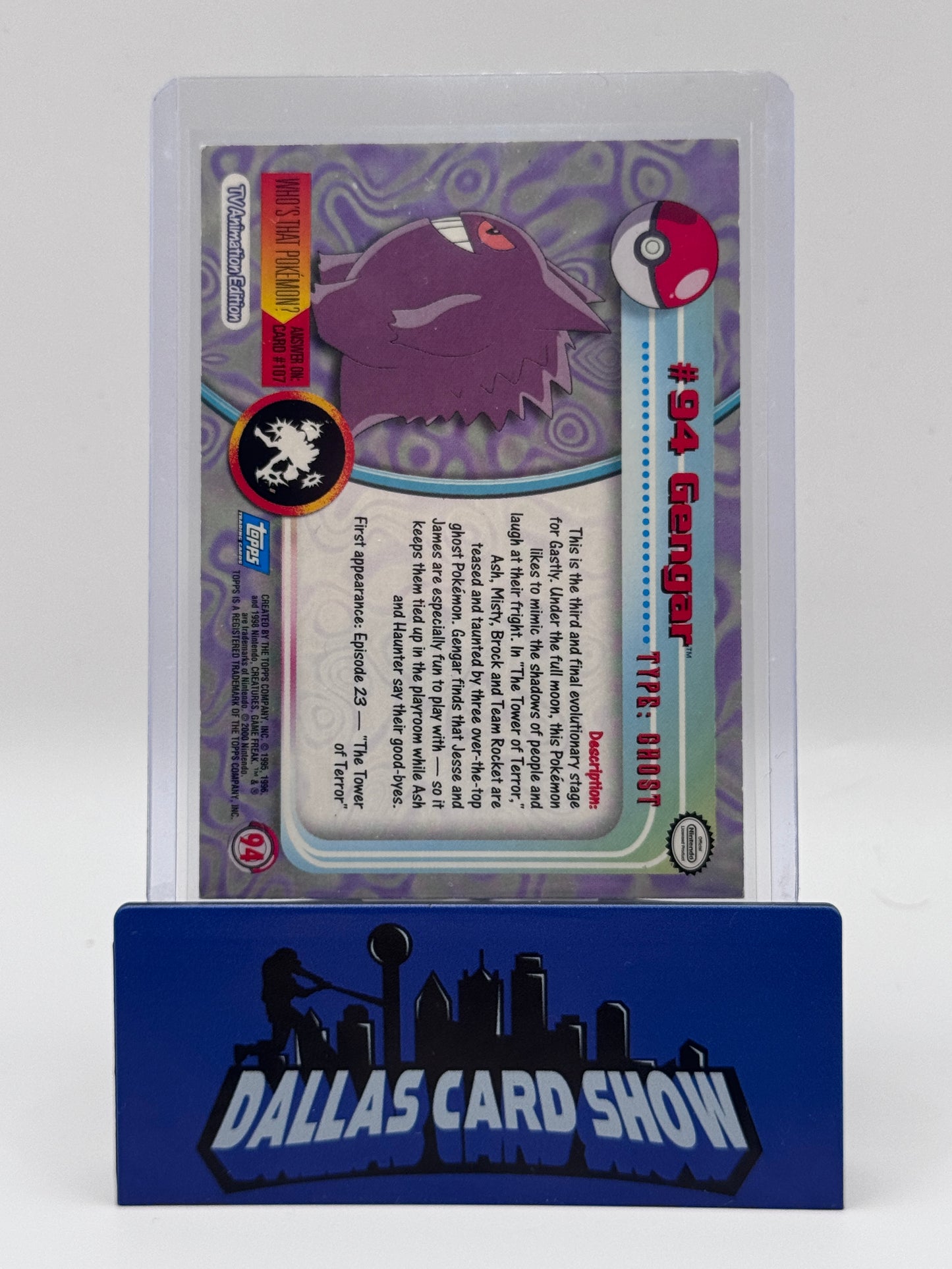 1998 Topps Pokemon - Gengar (Base) - #94 Blue Logo MP