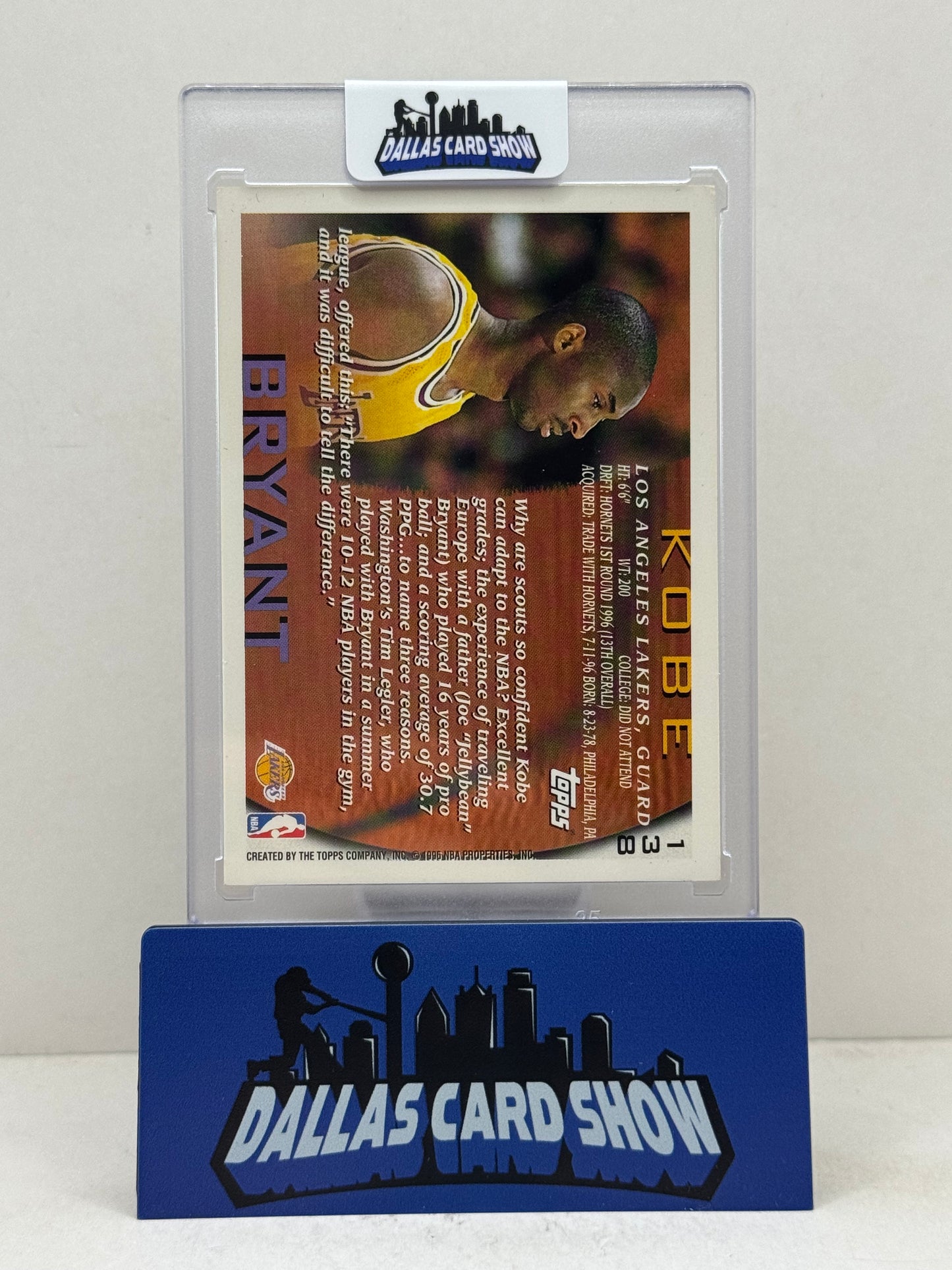 1996-97 Topps #138 Kobe Bryant Rookie RC