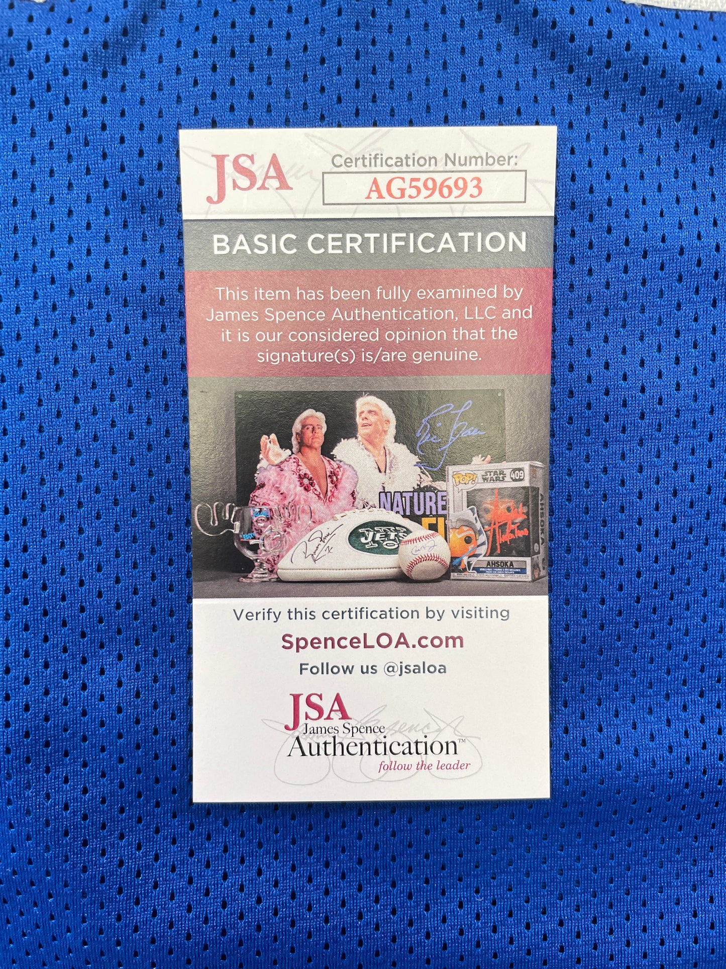 BILLY JOE DUPREE DALLAS COWBOYS SIGNED BLUE JERSEY w/INSCs XL JSA COA