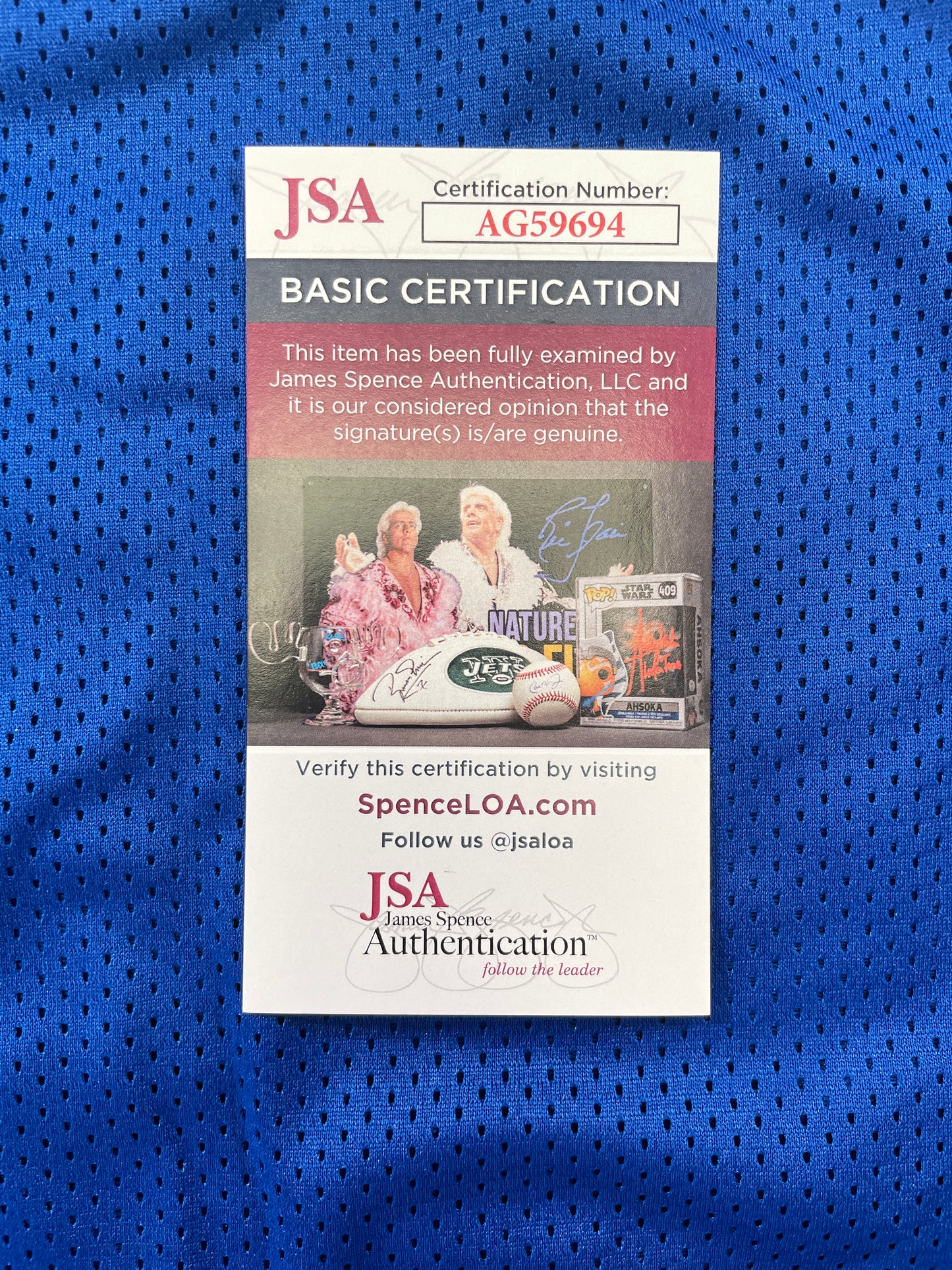 BILLY JOE DUPREE DALLAS COWBOYS SIGNED BLUE JERSEY w/INSCs XL JSA COA