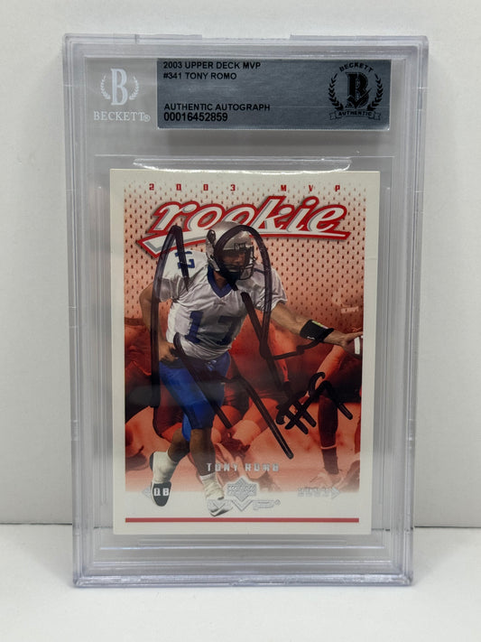 2003 Upper Deck MVP Tony Romo Autograph #341 BAS Beckett Authentic