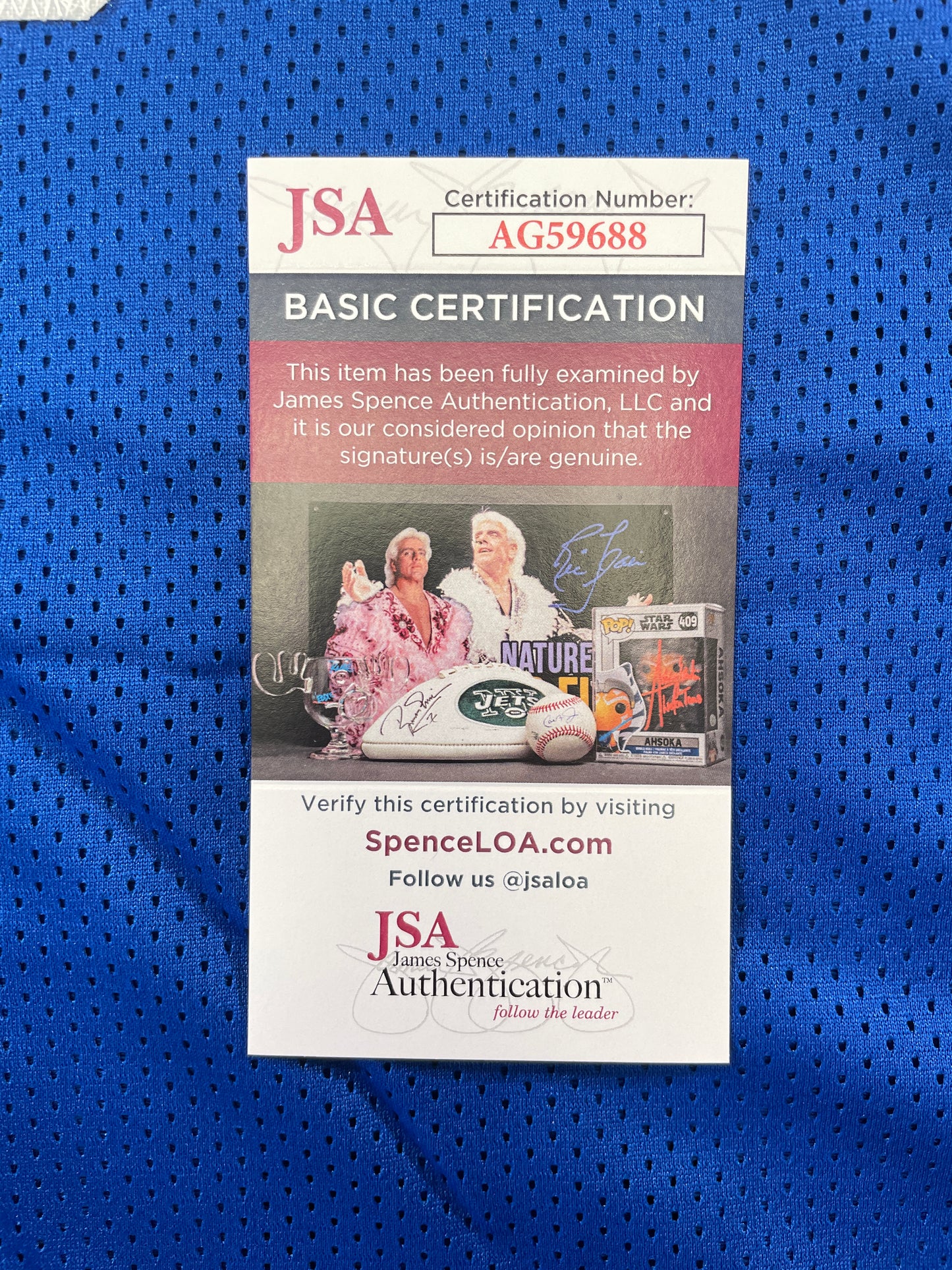 BILLY JOE DUPREE DALLAS COWBOYS SIGNED BLUE JERSEY w/INSCs XL JSA COA