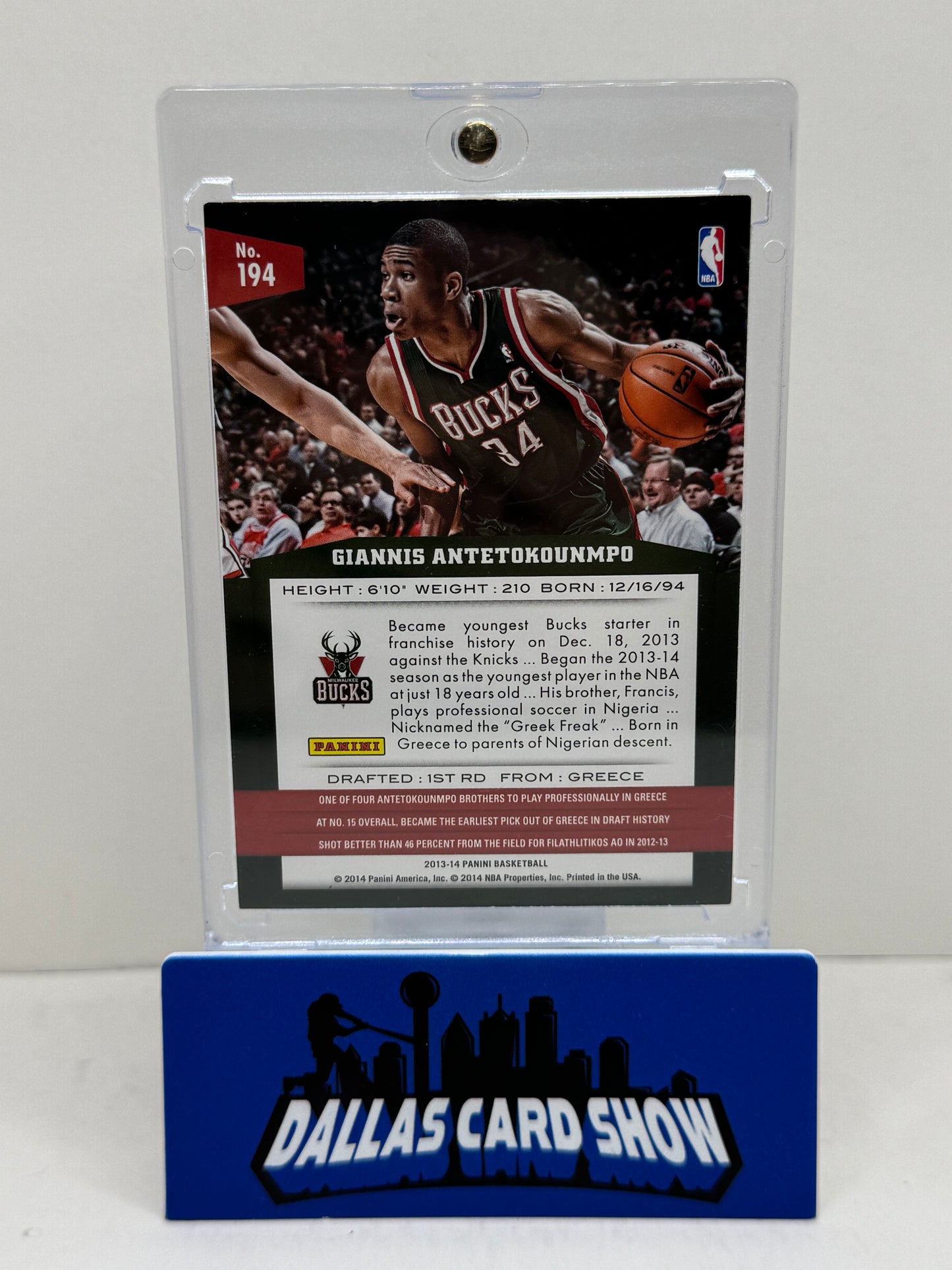 2013-14 Panini #194 Giannis Antetokounmpo Rookie Card