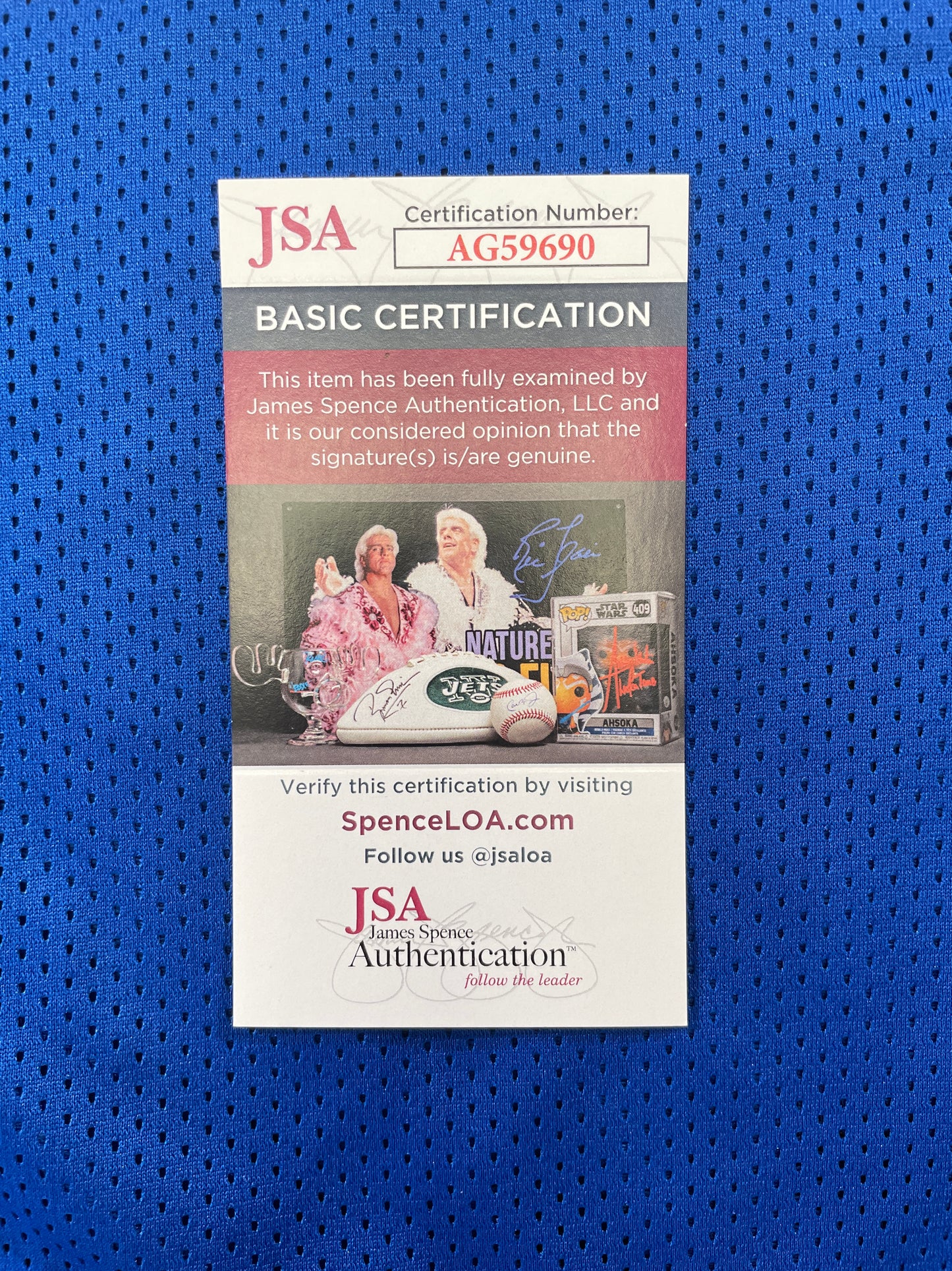 BILLY JOE DUPREE DALLAS COWBOYS SIGNED BLUE JERSEY w/INSCs XL JSA COA