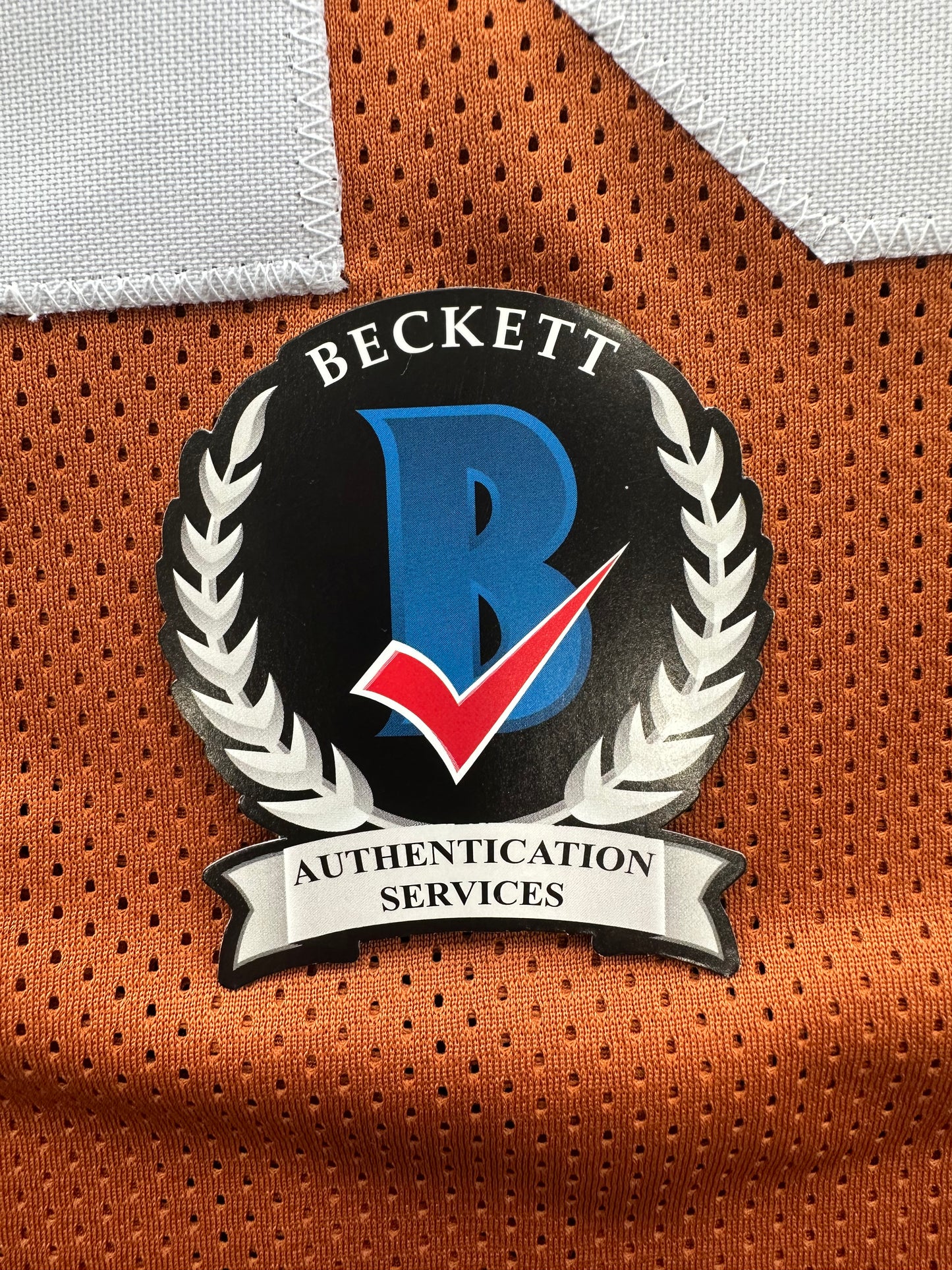 EARL CAMPBELL SIGNED ORANGE FOOTBALL JERSEY Texas Longhorns Medium BAS COA