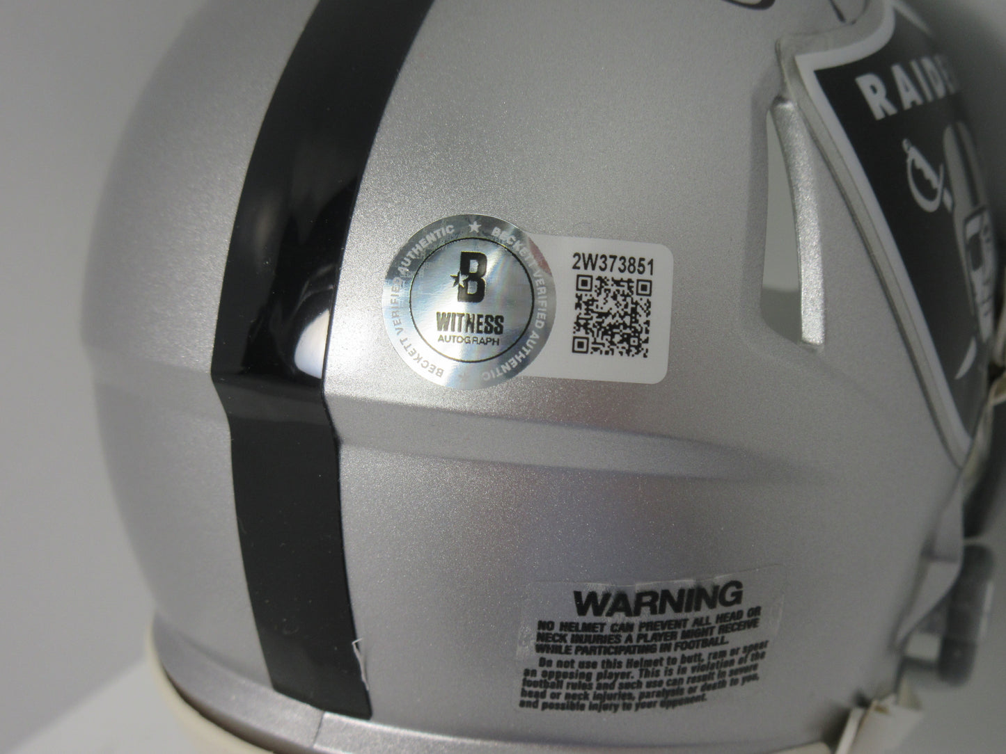 BO JACKSON SIGNED LA OAKLAND RAIDERS Riddell MINI HELMET KC Royals BAS