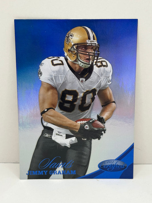 2012 Panini Certified Jimmy Graham Mirror Blue 80/100 Jersey Match!