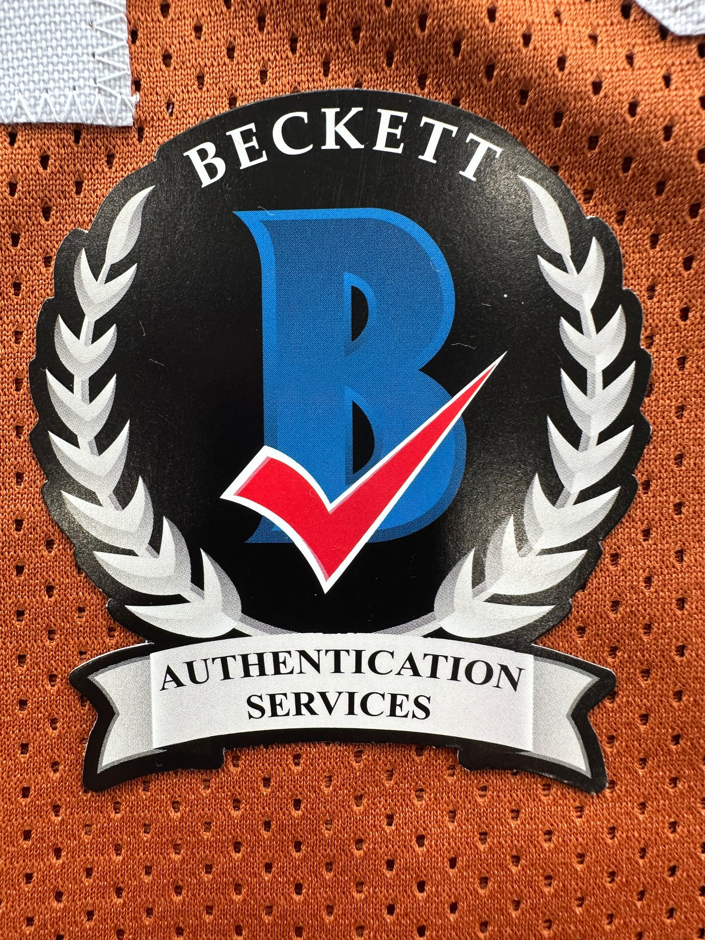 EARL CAMPBELL SIGNED ORANGE FOOTBALL JERSEY Texas Longhorns XL BAS COA