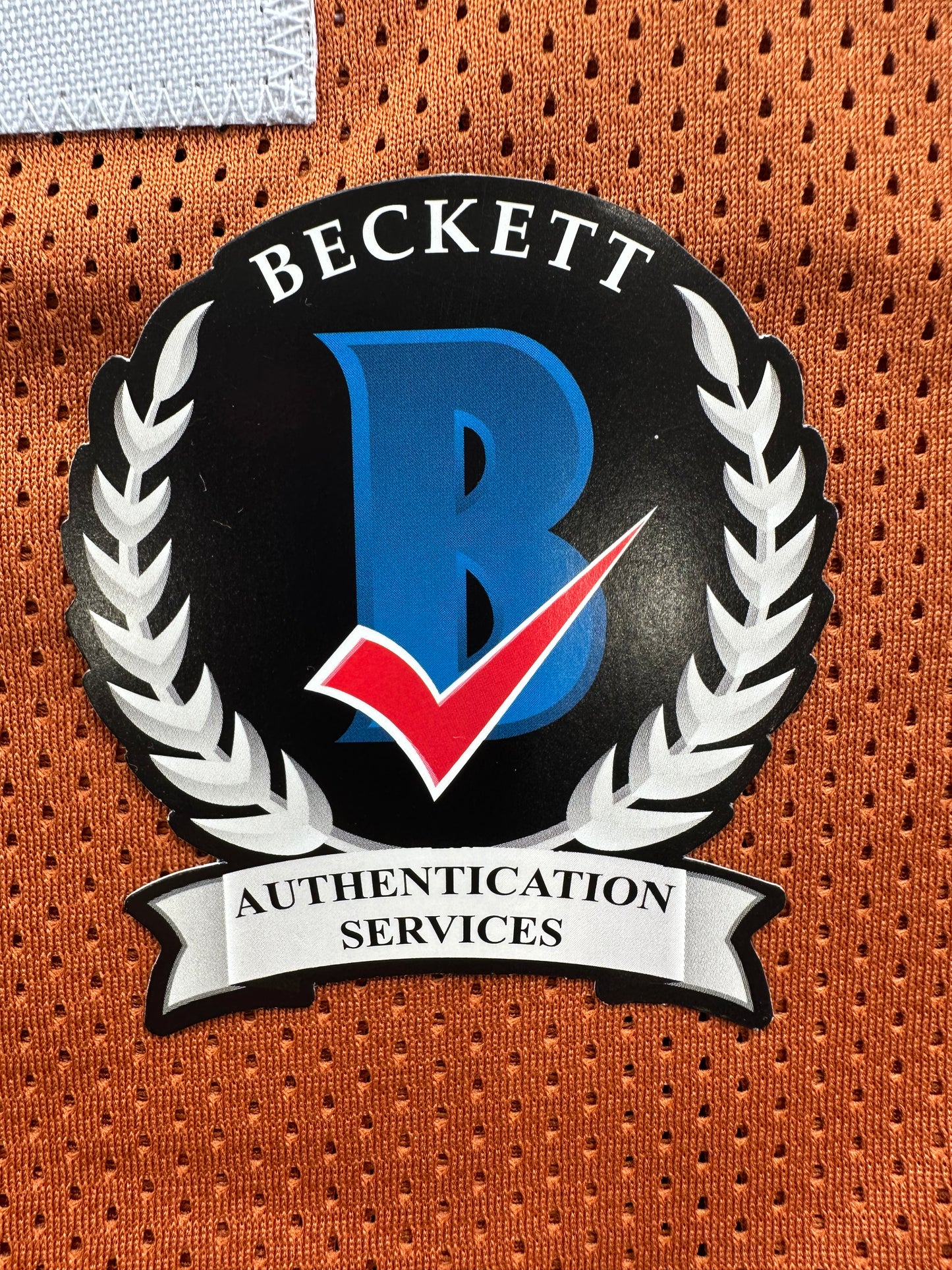 EARL CAMPBELL SIGNED ORANGE FOOTBALL JERSEY Texas Longhorns XL BAS COA