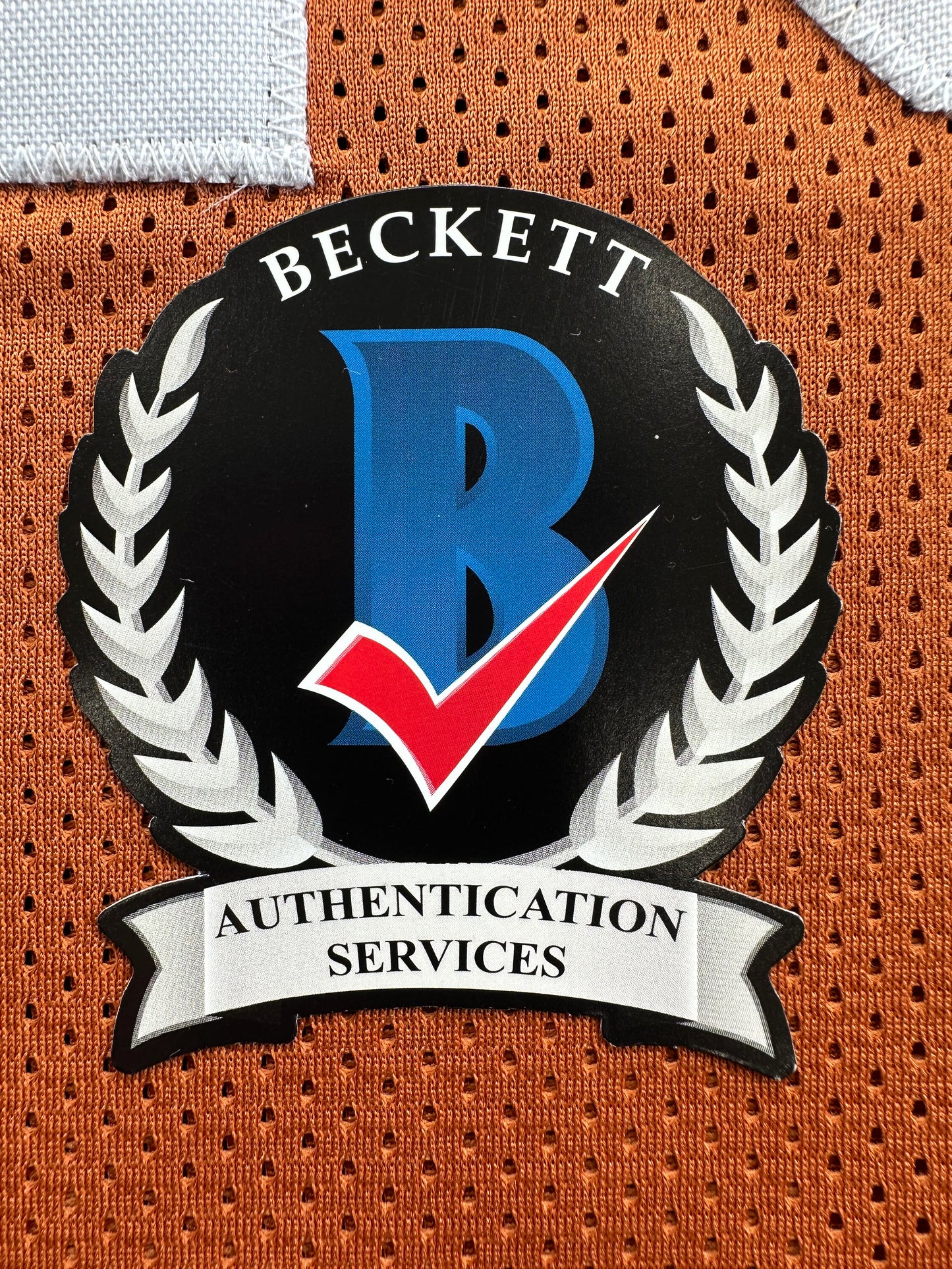 EARL CAMPBELL SIGNED ORANGE FOOTBALL JERSEY Texas Longhorns XL BAS COA