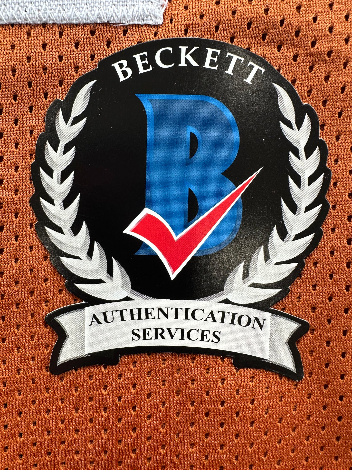 EARL CAMPBELL SIGNED ORANGE FOOTBALL JERSEY Texas Longhorns XL BAS COA