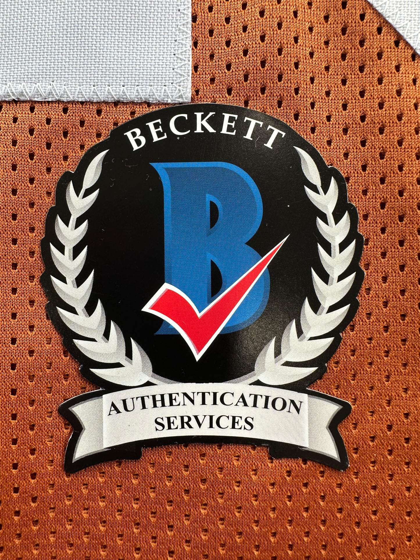 EARL CAMPBELL SIGNED ORANGE FOOTBALL JERSEY Texas Longhorns 3XL BAS COA