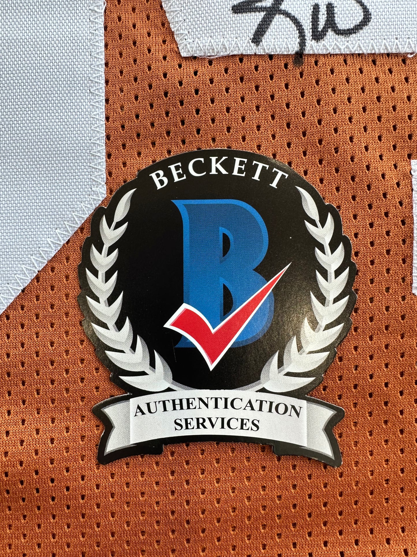 EARL CAMPBELL RICKY WILLIAMS SIGNED ORANGE HEISMAN JERSEY Texas Longhorns BAS