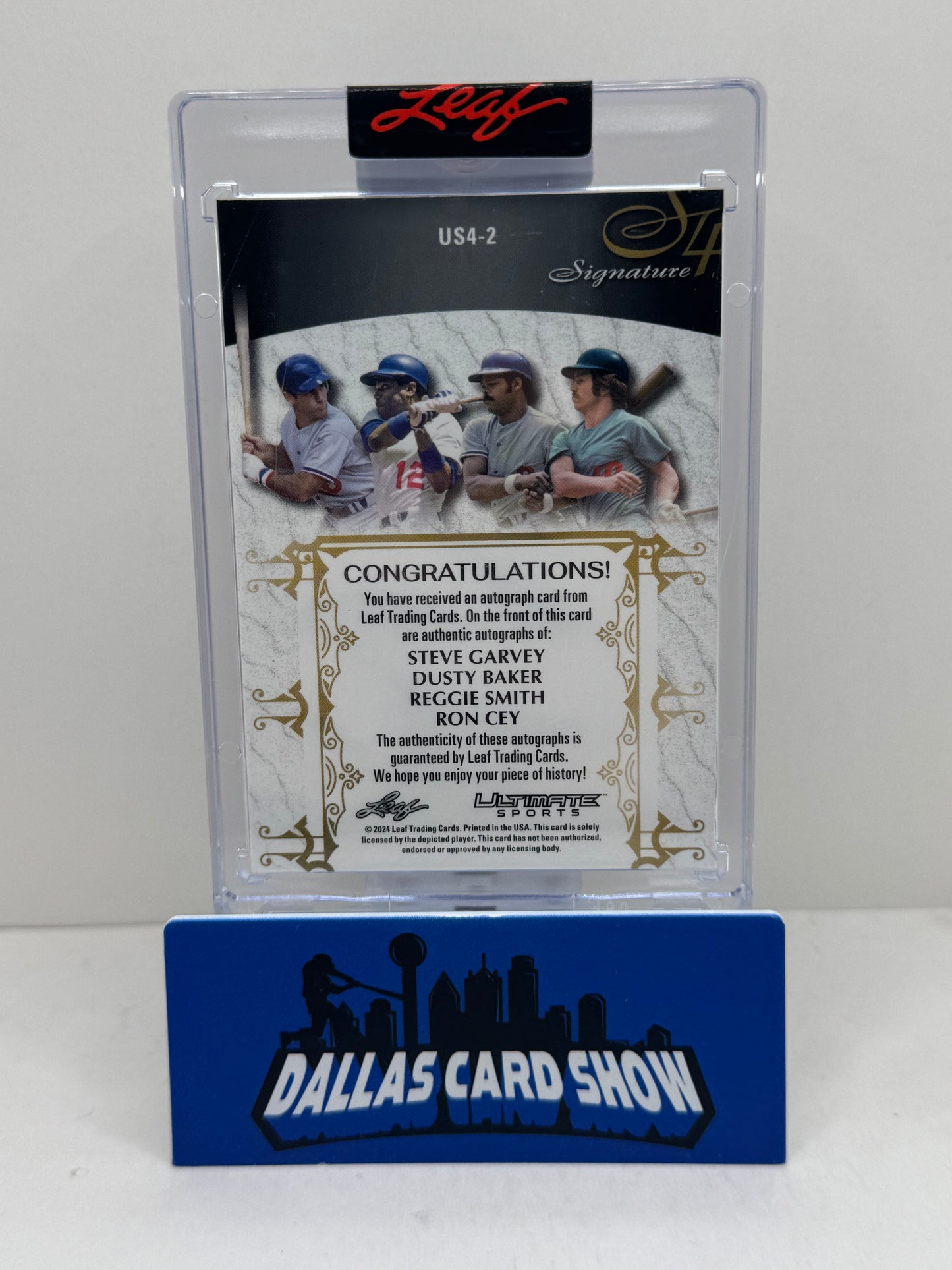2024 Leaf Ultimate Sports 4 Signatures Garvey,Baker,Smith and Cey Autograph Card /15