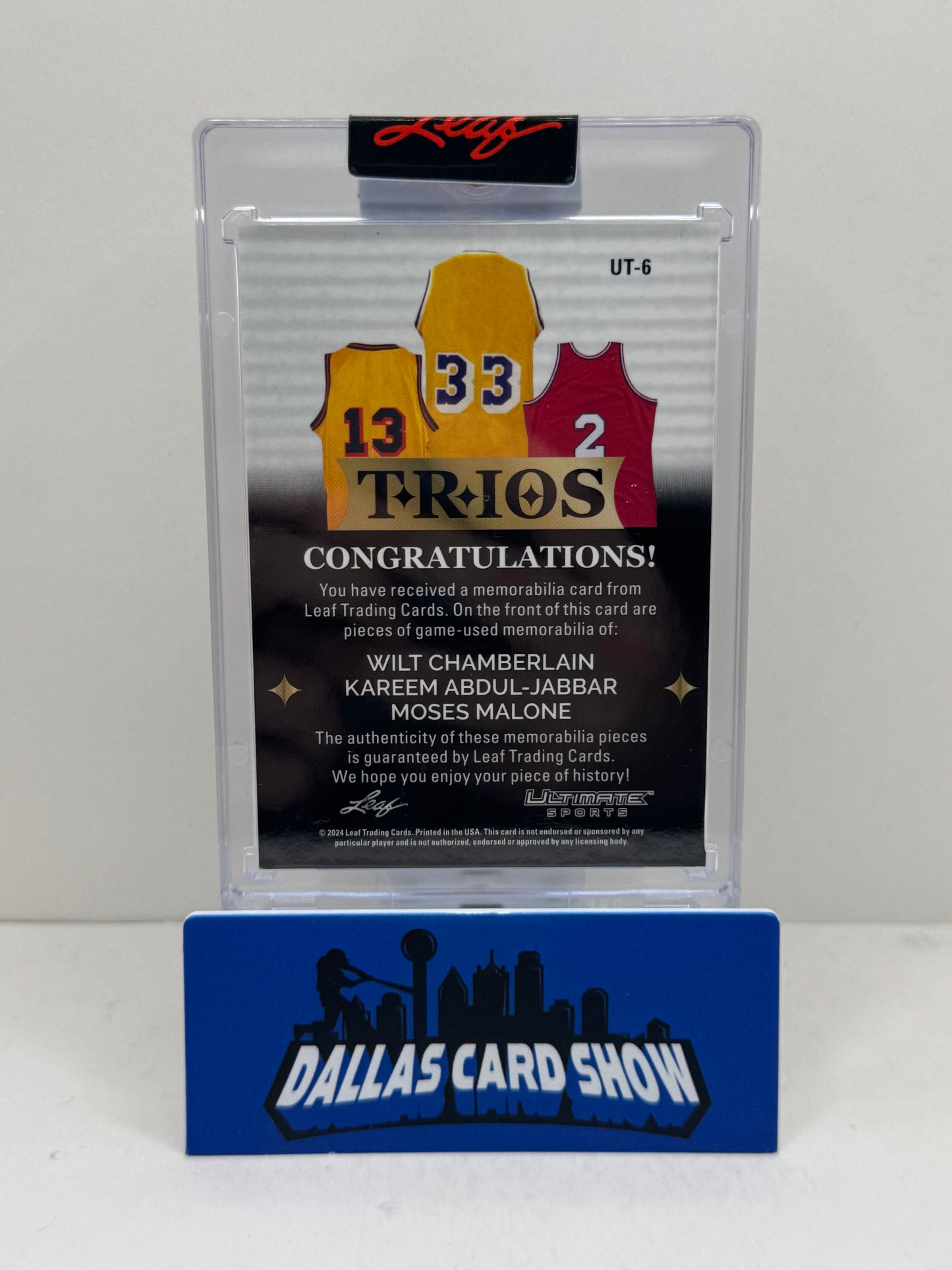 2024 Leaf Ultimate Sports #UT-6 Chamberlain,Abdul-Jabbar and Malone Relic /25