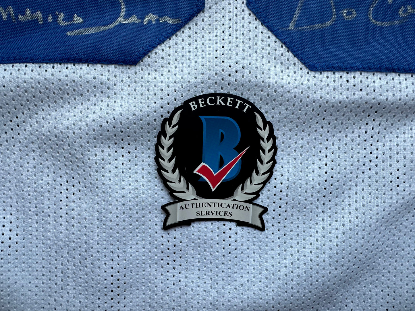 EUGENE LOCKHART DALLAS COWBOYS SIGNED WHITE JERSEY w/MULTI INSCs 2XL BAS