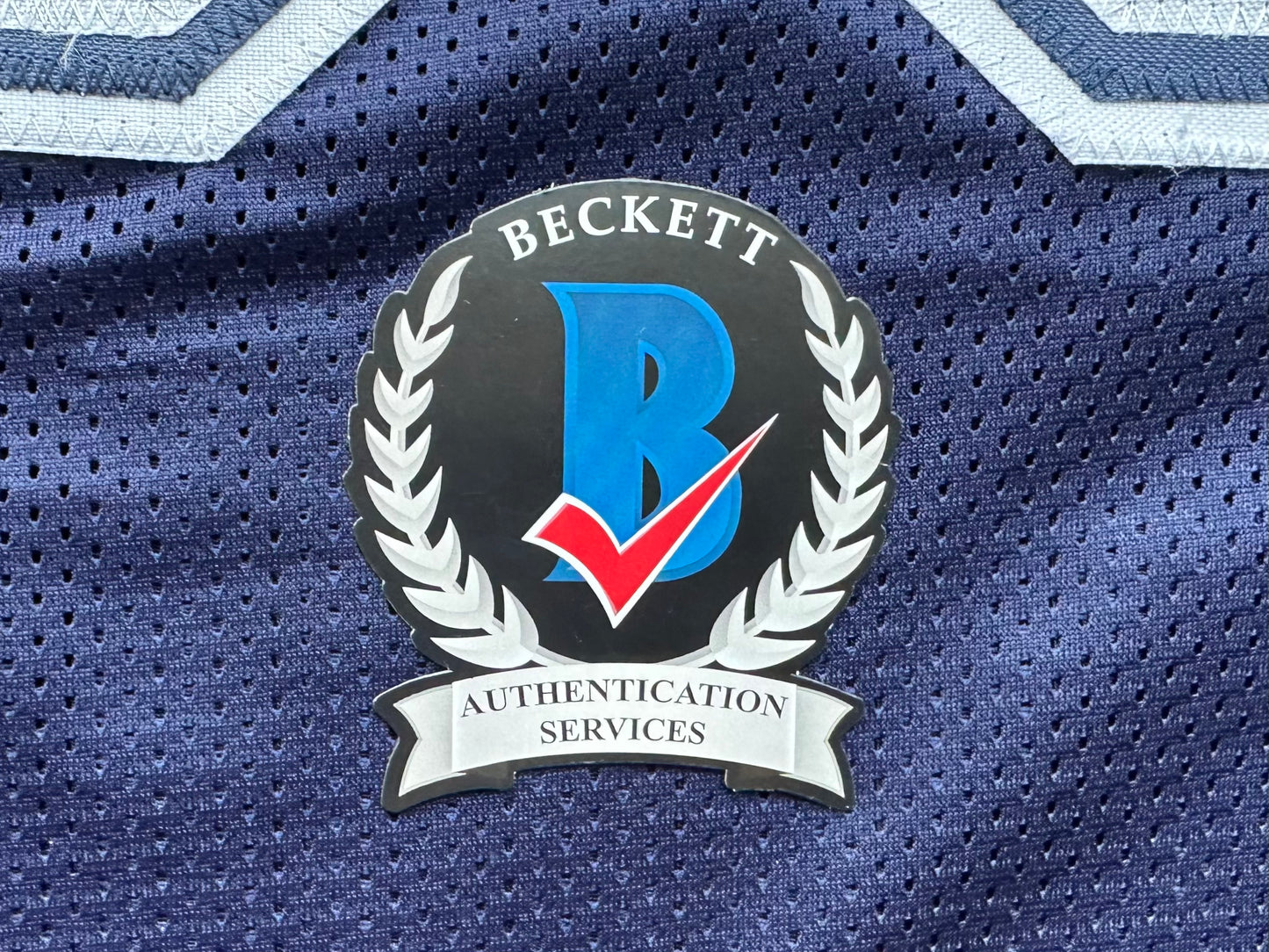 EUGENE LOCKHART DALLAS COWBOYS SIGNED BLUE JERSEY w/MULTI INSCs 2XL BAS