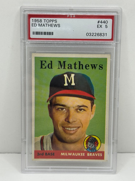 1958 Topps Ed Matthews #440 PSA EX 5 Braves