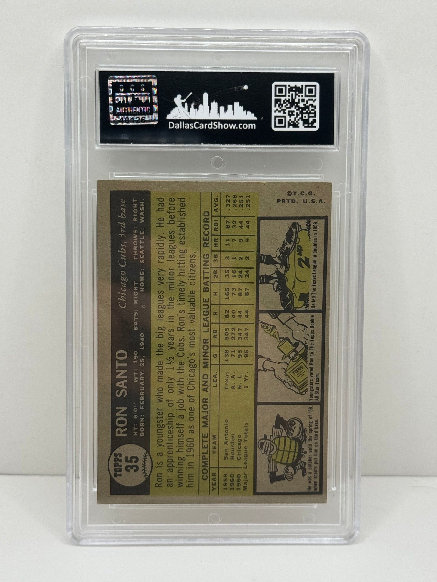 1961 Topps Ron Santo Rookie #35 DCS 5 EX