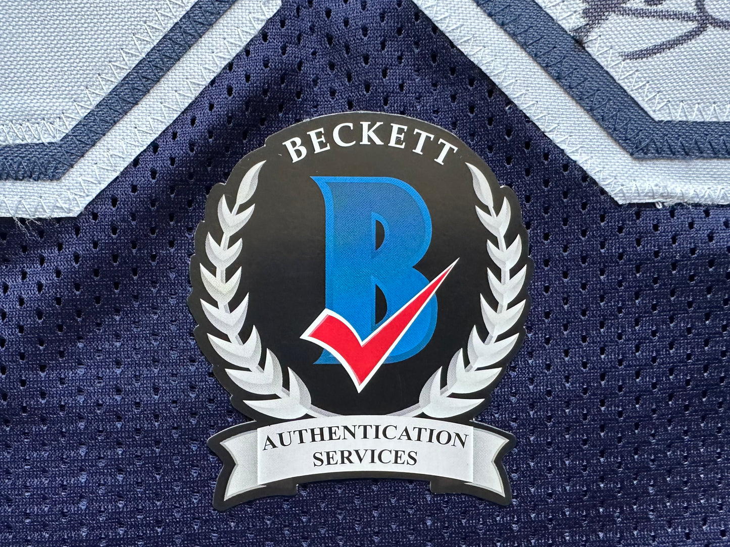 EUGENE LOCKHART DALLAS COWBOYS SIGNED BLUE JERSEY w/MULTI INSCs XL BAS