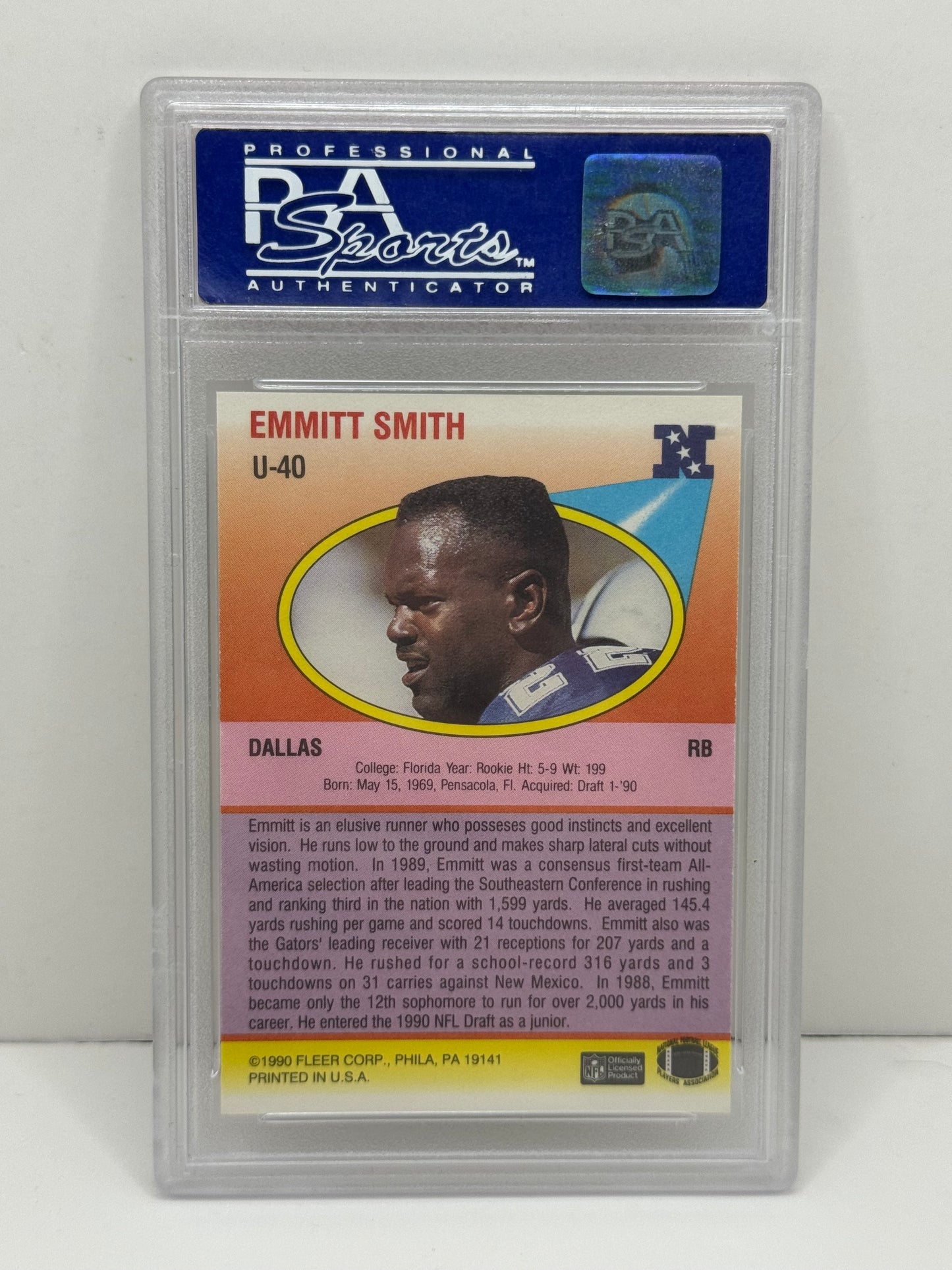 1990 Fleer Update Emmitt Smith #U-40 PSA 9 Mint