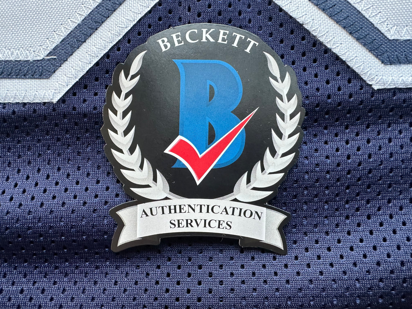 EUGENE LOCKHART DALLAS COWBOYS SIGNED BLUE JERSEY w/MULTI INSCs XL BAS