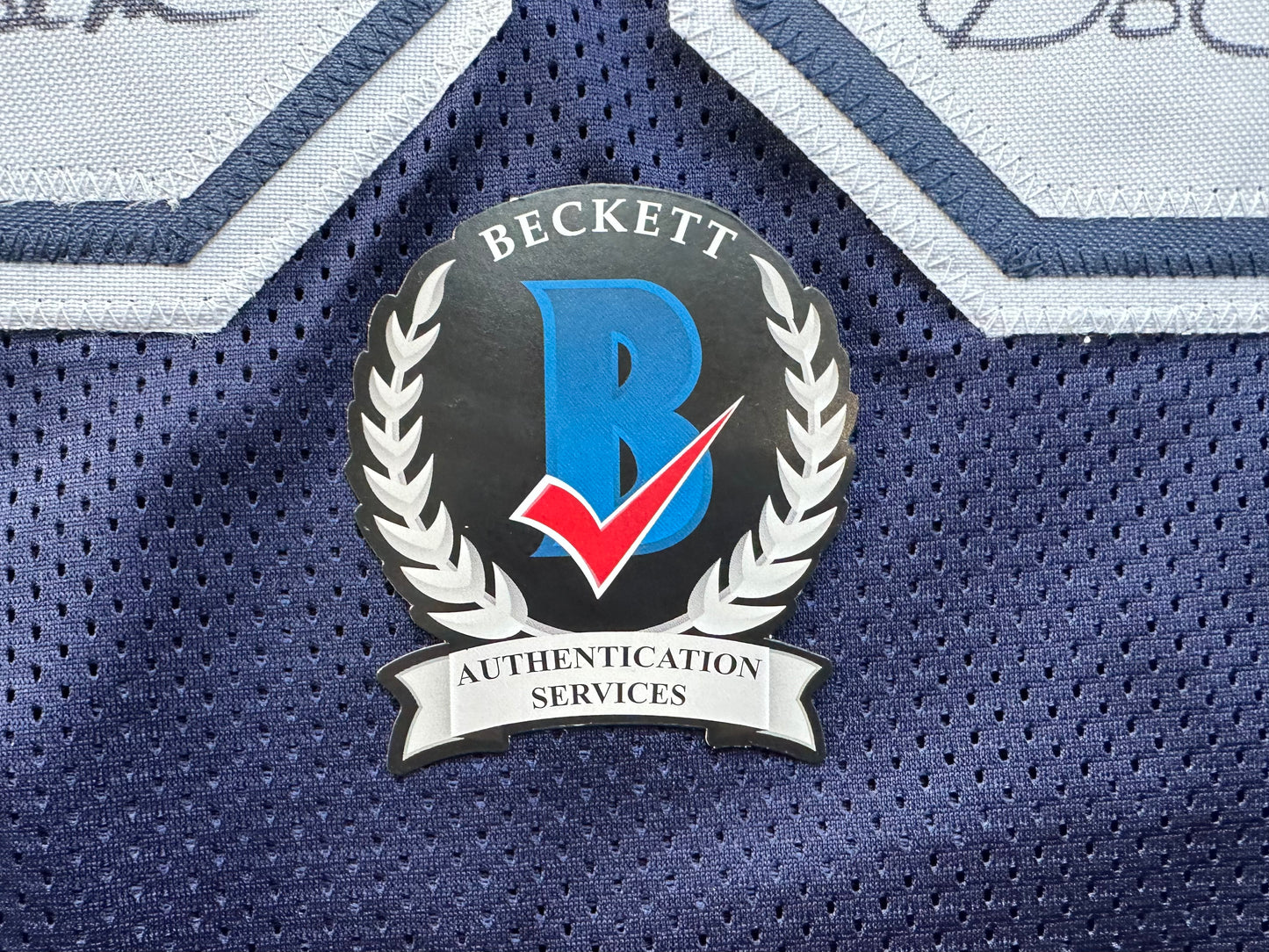 EUGENE LOCKHART DALLAS COWBOYS SIGNED BLUE JERSEY w/MULTI INSCs 2XL BAS