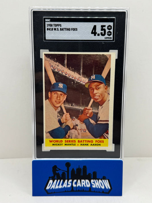 1958 Topps #418 World Series Batting Foes SGC 4.5