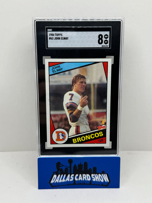 1984 Topps #63 John Elway Rookie SGC 8