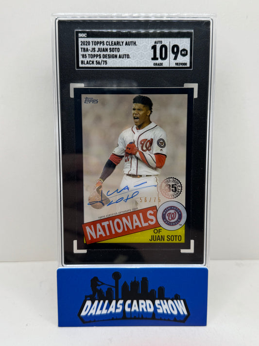 2020 Topps Clearly Authentic #TBA-JS Juan Soto 85'Topps Design Auto Black /75 SGC 9