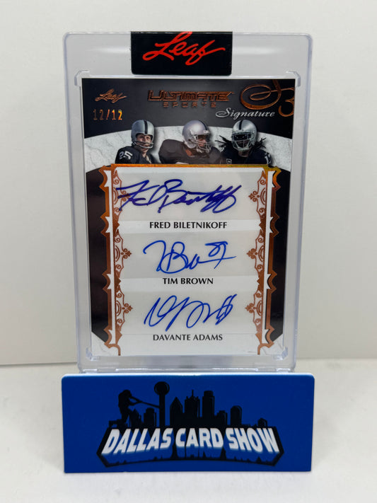 2024 Leaf Ultimate Sports Tim Brown/Fred Biletnikoff/Davante Adams AUTO 12/12