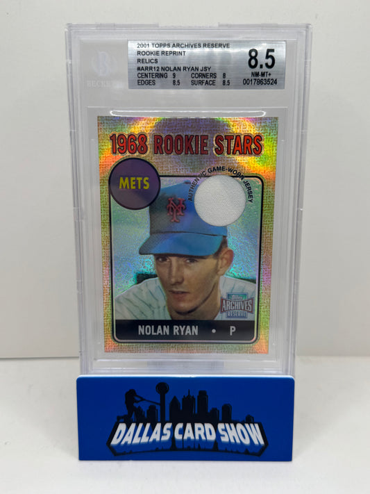 2001 Topps Archives Reserve #ARR12 Nolan Ryan Rookie Reprint Relics BGS 8.5