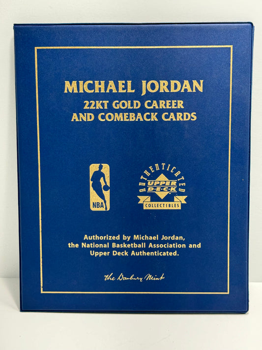 2001 Danbury Mint Upper Deck Michael Jordan 22kt Gold Career and Comeback Cards