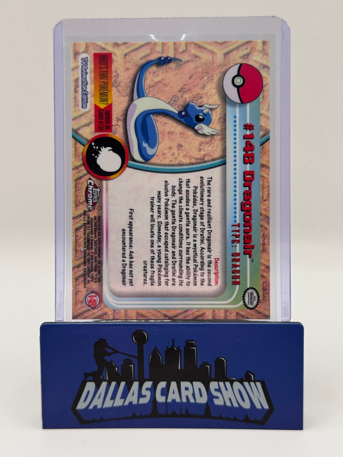 2000 Topps Chrome Pokemon - Dragonair - #148 TV Animation NM