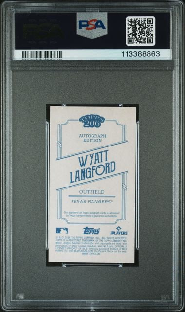 2024 Topps 206 Wyatt Langford Autograph Edition PSA 10