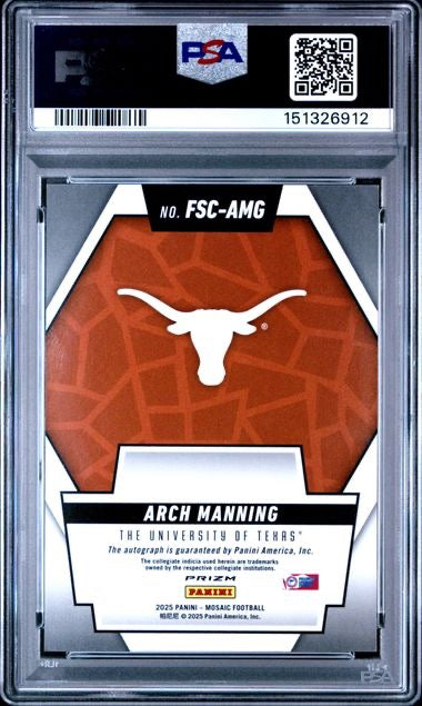 2025 Panini Mosaic #FSC-AMG Arch Manning Future Scripts Autograph PSA 10
