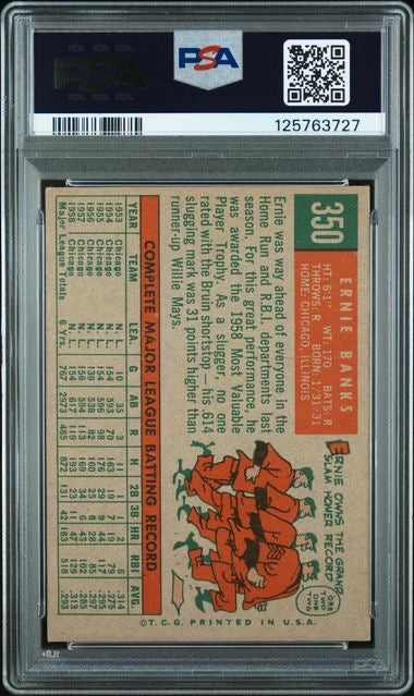 1959 Topps #350 Ernie Banks PSA 3