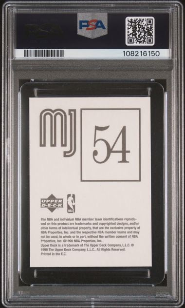 1998 Upper Deck International #54 Michael Jordan MJ Stickers PSA 10